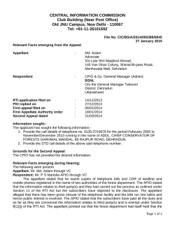 CENTRAL INFORMATION COMMISSION Club Building (Near Post