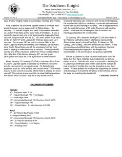 The Southern Knight - Henry Stolzenthaler Council No. 1675