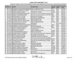change of institution candidates