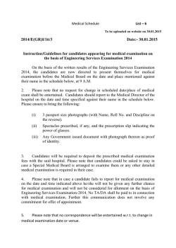 ESE-2014-Medical Schedule-Lis No.