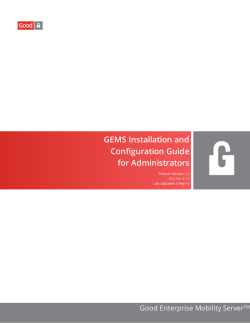 GEMS Installation and Configuration Guide