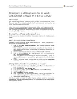 Configuring MiSeq Reporter to Work with Samba - Support