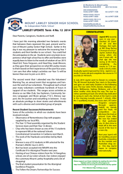 Lawley Update 2014-12 - Mount Lawley Senior High School