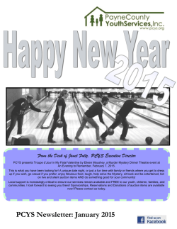 PCYS Newsletter: January 2015