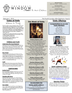Today at Trinity This Week at Trinity Trinity Offerings