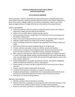 SHELBYVILLE-BEDFORD COUNTY PUBLIC LIBRARY POSITION