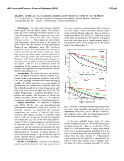 HEATING OF PROJECTILE MATERIAL DURING LOW VELOCITY