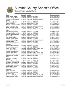 Inmate Listing - Summit County Sheriff