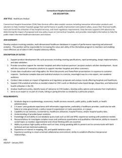 Healthcare Analyst - Connecticut Hospital Association