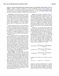 Dawn FC Band Parameters for the Detection of Fe