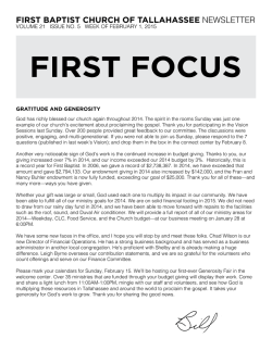 Read The Vision - First Baptist Church