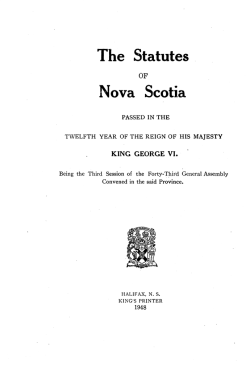 1948 act to incorporate - Hantsport Memorial Community Centre