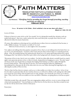 Faith Matters Newsletter