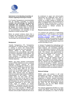 Submission to the Standing Committee of Finance