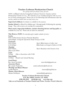 Order of Worship - Truckee Lutheran Presbyterian Church