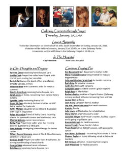 Weekly Galloway Connection Sheet