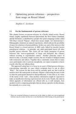 Levinson (2007) - Person reference