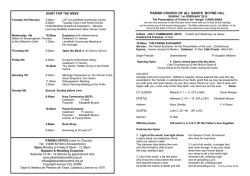 Pewsheet: Feb 1st 2015 Candlemas