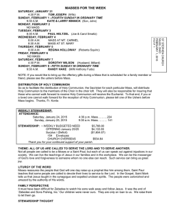 MASSES FOR THE WEEK - St. Stephen Church