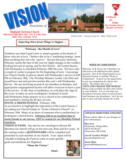 Newsletter of - Highland Christian Church