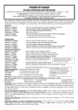 Parish Newsletter 1st Feb 2015 - Rahan Mucklagh and The Island