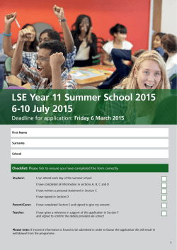 Application form - London School of Economics and Political Science