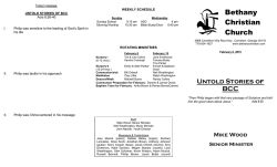 SUNDAY MORNING SERVICES - Bethany Christian Church