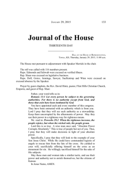 Thu Jan 29 2015 - Kansas Legislature