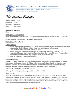 The Weekly Bulletin - Optimist International: East Missouri District