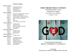 8:30 worship bulletin - First Presbyterian Church