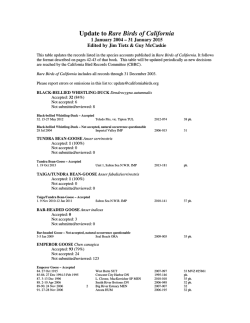 Update to Rare Birds of California - California Bird Records Committee