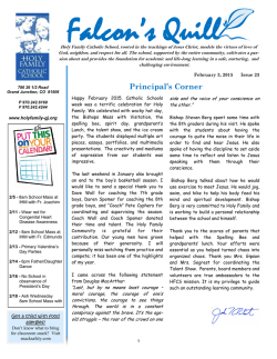Current Newsletter - Holy Family Catholic School