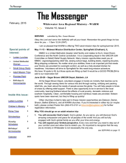 The Messenger - First United Methodist Church, Whitewater