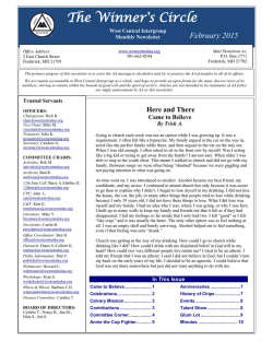 February 2015 Newsletter - West Central Intergroup