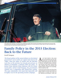 Family Policy in the 2015 Election: Back to the Future