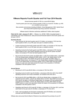 VMware Reports Fourth Quarter and Full Year