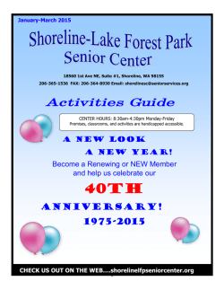 January/February/March 2014 Newsletter - Shoreline
