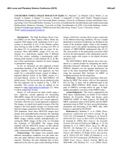 COLOR HRSC+OMEGA IMAGE MOSAICS OF MARS. P.C.