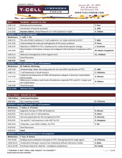 DAY 1 THURSDAY - JANUARY 29, 2015 2:00