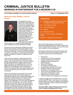 Newsletter from the National Criminal Justice Board