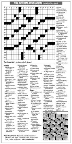 THE JOURNAL CROSSWORD Edited by Mike Shenk
