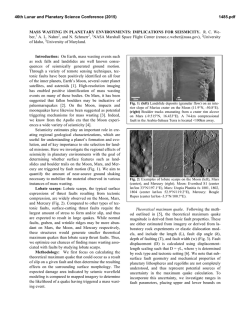 MASS WASTING IN PLANETARY ENVIRONMENTS