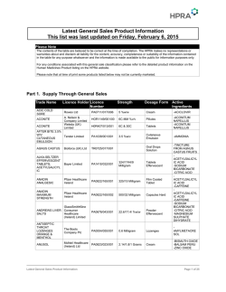 Latest General Sales Product Information