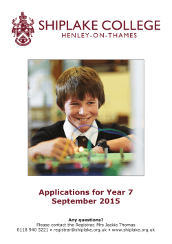 Admissions Information Booklet for September