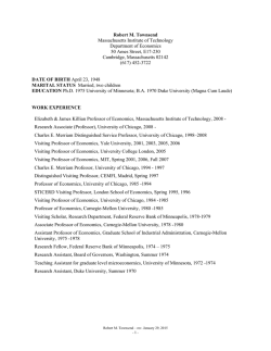 Vitae - Robert M. Townsend