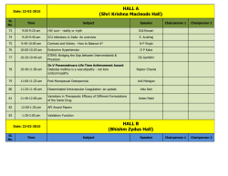 APICON 2015 Gurgaon Scientific Program