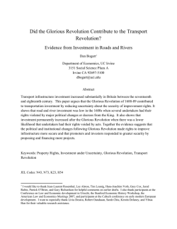 Did the Glorious Revolution Contribute to the Transport