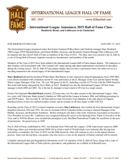 2015 Induction Announcement