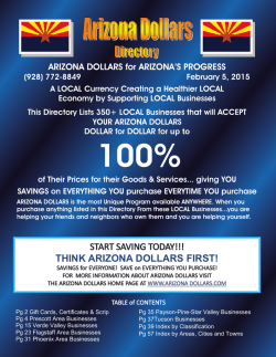 to See Your Regularly Updated ARIZONA DOLLARS DIRECTORY