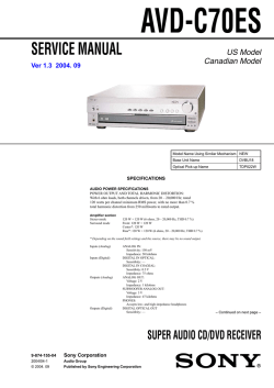 SERVICE MANUAL - Buy parts and accessories